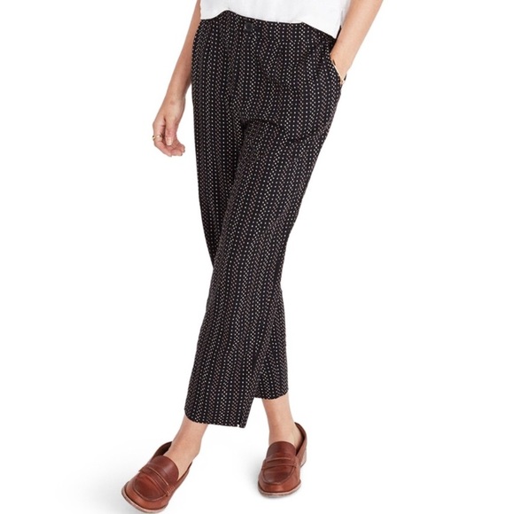 black high waisted cropped trousers